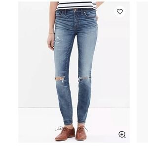 Madewell 9" High Rise Skinny Jeans Torn-knee 27